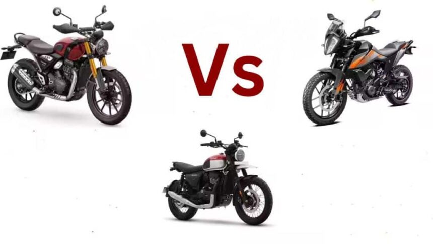 Triumph Scrambler 400 X Vs Yezdi Scrambler and KTM Adventure 390 । Triumph Scrambler 400 X । Yezdi Scrambler । KTM Adventure 390